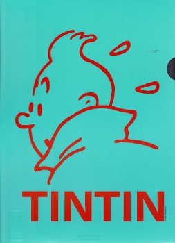 Tim und Struppi Dokumentenhülle DIN-A4 Format, Motiv "TIM Silhouette", türkisfarbener Hintergrund von Moulinsart